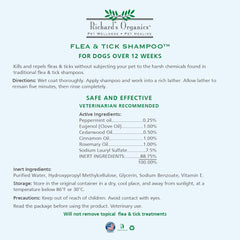 Richard’s Organics Flea and Tick Shampoo for Dogs – 100% All-Natural Actives Kills Fleas, Ticks and Repels Mosquitos – Gentle, Won’t Dry Skin, Great Smelling Essential Oils