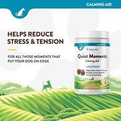 NaturVet Quiet Moments Calming Aid Dog Supplement – Helps Promote Relaxation, Reduce Stress, Storm Anxiety, Fireworks, Motion Sickness for Dogs – Tasty Pet Soft Chews with Melatonin – 70 Ct.