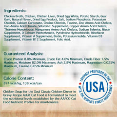 Chicken Soup for The Soul All Natural Premium Adult Wet Cat Food, Real Meat First Ingredient, No by-Products, Artificial Colors, Flavors or Preservatives, Chicken Shreds Dinner, 5.5oz (Pack of 24)