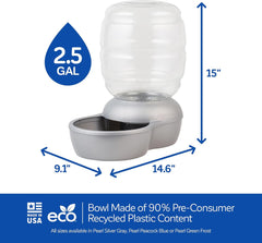 Petmate Replendish Automatic Gravity Waterer for Cats and Dogs, BPA-Free, No Batteries Required, Includes Charcoal Filter