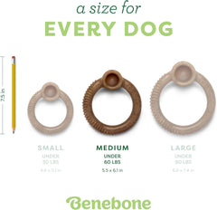 Benebone Ring Durable Dog Chew Toy for Aggressive Chewers, Real Bacon, Made in USA