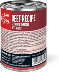 ORIJEN Beef Recipe Stew with Shredded Beef and Eggs Wet Dog Food, Grain Free Dog Food, WholePrey Ingredients, 12.8oz