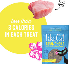 Tiki Cat Crunchers Dry Cat Treats, Tuna Flavor, Low-Calorie Grain-Free Crunchy Snack, For Adult Cats
