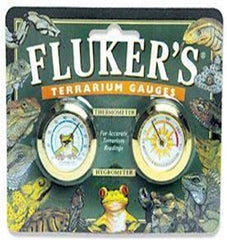 Fluker's Terrarium Gauges Combo Pack, Includes Hygrometer and Thermometer for Accurate Terrarium Readings