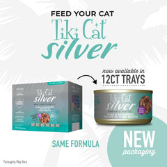 Tiki Cat Silver Comfort Mousse + Shreds, Tuna & Mackerel Recipe in Tuna Broth, Immune System Support Formulated for Older Cats Aged 11+, Senior Wet Cat Food