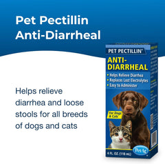 PetAg Pet Pectillin Anti-Diarrheal - 4 oz - Helps Relieve Diarrhea or Loose Stool in Dogs and Cats - Replaces Lost Electrolytes - Easy to Administer