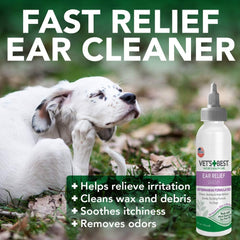 HERO PET Vet's Best Dog Ear Cleaner Kit - Multi-Symptom Ear Relief - Wash & Dry Treatment - Alcohol-free