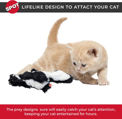 SPOT Flippin’ Skinneeez Flopping Interactive Realistic Flopping Wiggling Moving Potent Catnip Cat Toy for Indoor Cats - Skunk