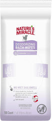 Nature's Miracle Deodorizing Bath Wipes for Dogs, 100 Count, Lavender Scent