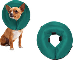 ZenPet Protective Inflatable Recovery Collar for Dogs and Cats (Teal) - Soft Pet Cone