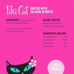 Tiki Cat Born Carnivore Broths, Salmon Recipe, Hydration and Flavor Supplement Cat Food Topper