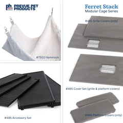 Prevue Pet Products Ferret Stack One Story Ferret Home with Portable Stand, Escape Proof Lock, Hammock, Ramps, Expandable Add-On Cage Stacking System