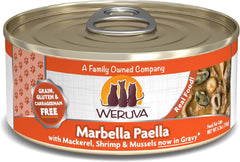Weruva Classic Cat Food, Marbella Paella with Mackerel, Shrimp, & Mussels in Gravy (Pack of 24)