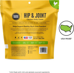 BIXBI Hip & Joint Support Chicken Jerky Dog Treats - USA Made Grain Free Dog Treats - Glucosamine, Chondroitin for Dogs - High in Protein, Antioxidant Rich, Whole Food Nutrition, No Fillers