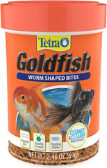 Tetra Goldfish Worm Shaped Bites Fish Food, Complete Food for All Goldfish