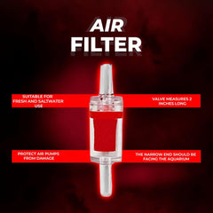 Aquatop Aquarium Air Check Valve – Prevents Backflow, Compatible with CAF-60 and CAF-180 Sponge Filters, Features Adjustable Air Intake and Regulator
