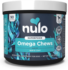 Nulo Functional Omega Dog Supplement, Made with Omega-9 Fatty Acids to Support Dog Skin and Coat Health and Helps Seasonal Allergies, 90 Soft Chews