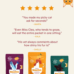 Made by Nacho Wet Cat Food, Cuts in Gravy, Limited Ingredients, Cage-Free Chicken Recipe with Bone Broth for Extra Hydration, (12) 3 oz. Pouches, Limited Ingredients