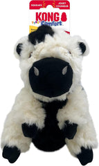 KONG Comfort Tykes Soft Plush Fluffy Dog Toy for Small and Medium Breeds (Cow)