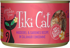 Tiki Cat Grill, Mackerel & Sardines, High-Protein and 100% Non-GMO Ingredients, Wet Whole Foods Cat Food for All Life Stages