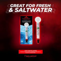 Aquatop® Floating Glass Thermometer w/Suction Cup Mount