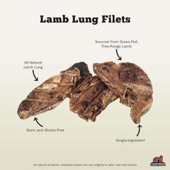 Redbarn Pet Products All-Natural Lamb Lung Filets for Dogs - Premium Grain-Free Single Ingredient Dental Treats - Made in USA with No Artificial Ingredients