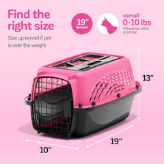Petmate Dog Crates for Small Dogs & Cat Carriers, Two-Door Plastic Pet Kennel, Top & Front Loading, Made in USA