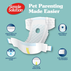 Simple Solution True Fit Disposable Dog Diapers for Female Dogs | Super Absorbent with Wetness Indicator | XXL | 12 Count