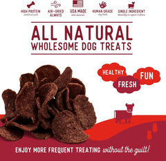 Beg & Barker Beef Chips for Dogs - Single Ingredient Dog Treats Made for Large & Small Dogs Protein Human Grade Dog Treats Made from Real Meat Beef, Made in USA