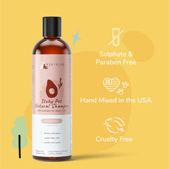 kin+kind Anti-Itch Dog & Cat Shampoo for Itchy Skin and Allergies - Safe, Natural Formula with Olive, Coconut, and Avocado Oil - Made in The USA - Great for Dog Grooming and Cat Supplies