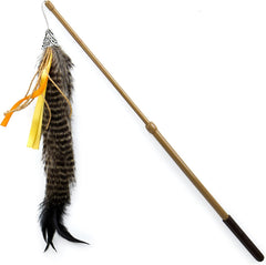 Petlinks Fly Wild Extendable (24") Wand Cat Toy - Brown, One Size