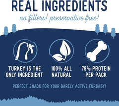 Beg & Barker Turkey Jerky Strips for Dogs - Dog Training Treats - Natural Dog Treats Made in The USA - Grain Free, Diabetic-Friendly, High Protein, Sugar-Free