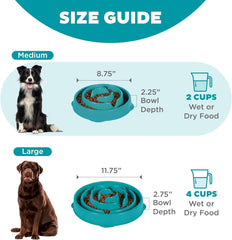 Outward Hound Fun Feeder Slo Bowl, Slow Feeder Dog Bowl, Medium/Mini, Turquoise