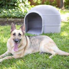 Petmate Husky Dog House for Dogs Up to 90 Pounds, Grey, Made in USA