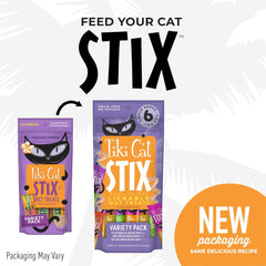 Tiki Cat Stix Mousse Treats, Single Serve Indulgent Lickable Treat or Dry Food Topper, Variety Pack with Salmon, Chicken, and Tuna