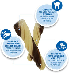 N-Bone FLOSSta Dental Chews for Dogs – Natural Beef Liver Flavor, No Dyes, Grain-Free, Breath Freshening, Plaque & Tartar Control, Digestible Teething Aid