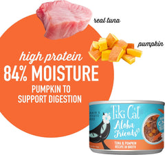 Tiki Cat Aloha Friends,Tuna & Pumpkin, Grain-Free & High Moisture, Wet Cat Food for All Life Stages