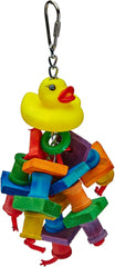 A&E CAGE Company HB708 Happy Beaks Rubber Duck Monster Assorted Bird Toy, 2 by 9.5"