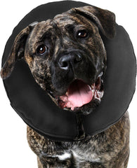 ZenPet Protective Inflatable Recovery Collar for Dogs and Cats - Soft Pet Collar Does Not Block Vision E-Collar - Designed to Prevent Pets from Touching Stitches, Wounds and Rashes