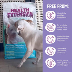 Health Extension Grain Free Buffalo & Whitefish Little Bites (23.5 lb / 10.66 kg) - Small Kibble Formula with Omega 3 & Whole Foods for Teacups, Toys & Miniature Dogs