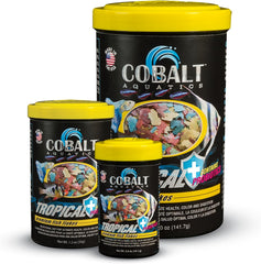 Cobalt Aquatics Premium Tropical with Blue Flakes Fish Food - Ideal for Fish Aquariums & Tanks, Enhances Fish Health, Digestion & Colors