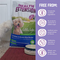 Health Extension Little Bites Lite Chicken & Brown Rice Dry Dog Food (15 lb / 6.8 kg) - Natural Formula with Probiotics & Superfoods for Overweight Adult Dogs