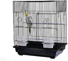 A&E Cage Co. Small Bird Flat Top Cage, 18"x14", Black