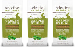 Petfoods 3 Pack of Selective Naturals Garden Sticks Rabbit Treats, 2.1 Ounces each, with Pea and Mint