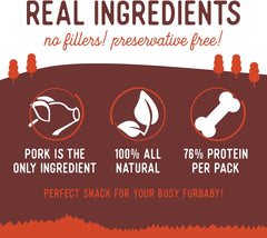 Beg & Barker Pork Jerky for Dogs - Dog Training Treats - Natural Dog Treats Made in The USA - Grain Free, Diabetic-Friendly, High Protein, Sugar-Free (Pork Dog Jerky)