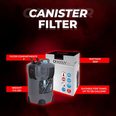 Aquatop® 4-Stage Canister Filter White Color with UV 9W-370 GPH