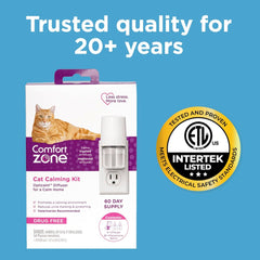 Comfort Zone 30 Day Starter Kit: 1 Cat Calming Diffuser & 1 Refill; Cat Pheromones Help Anxiety; Reduce Stress, Urine Marking, Scratching