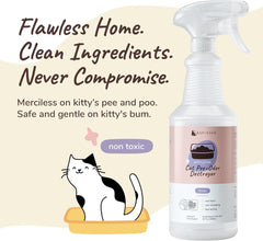 kin+kind Pet Odor Eliminator for Home - Litter Deodorizer, Pet Urine Odor Eliminator Spray and Stain Remover Spray for Harwood Floods, Carpet and Fabric - Pee, Odor and Stain Destroyer