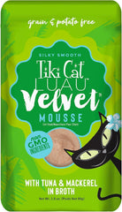 Tiki Cat Luau Velvet Mousse, Tuna & Mackerel in Broth, Complete Nutrition for Balanced Diet, Wet Cat Food For All Life Stages