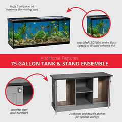 Marineland High Definition LED Ensemble 75 Gallon Farmhouse Aquarium Kit